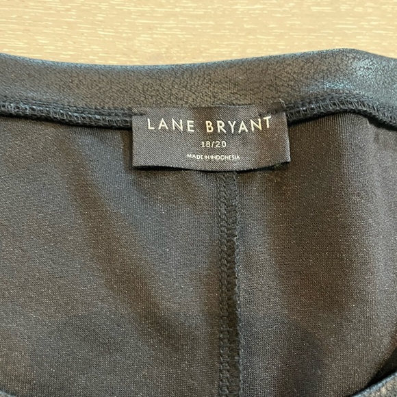 Lane‎ Bryant Faux Leather Look Black Illusion Peplum Top Size 18/20 - Picture 6 of 10